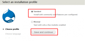 Установка Drupal: шаг 4