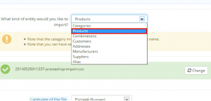 Импорт товаров в PrestaShop: шаг 2